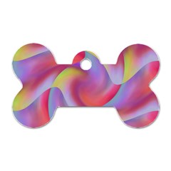 Colored Swirls Dog Tag Bone (one Sided) by Colorfulart23