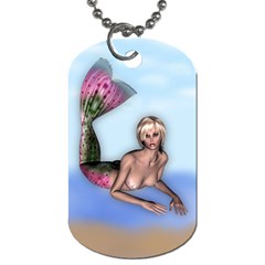 Mermaid On The Beach Dog Tag (two-sided)  by goldenjackal