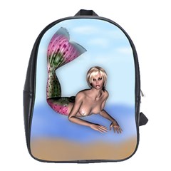 Mermaid On The Beach School Bag (xl) by goldenjackal