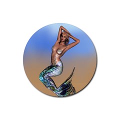 Sexy Mermaid On Beach Drink Coasters 4 Pack (round) by goldenjackal