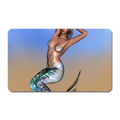 Sexy Mermaid On Beach Magnet (rectangular) by goldenjackal