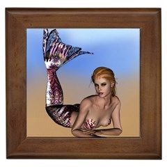 Mermaid On The Beach  Framed Ceramic Tile by goldenjackal