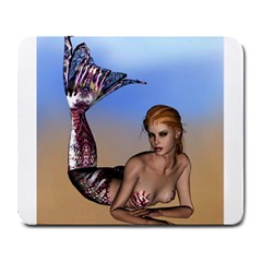 Mermaid On The Beach  Large Mouse Pad (rectangle) by goldenjackal