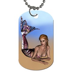 Mermaid On The Beach  Dog Tag (one Sided)
