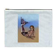 Mermaid On The Beach  Cosmetic Bag (xl) by goldenjackal