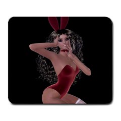 Miss Bunny In Red Lingerie Large Mouse Pad (rectangle) by goldenjackal