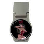 Miss Bunny In Red Lingerie Money Clip (Round)