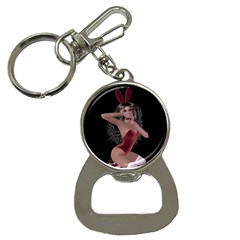 Miss Bunny In Red Lingerie Bottle Opener Key Chain by goldenjackal