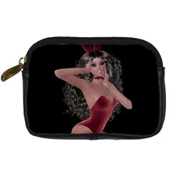 Miss Bunny In Red Lingerie Digital Camera Leather Case by goldenjackal