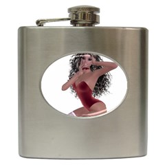 Miss Bunny In Red Lingerie Hip Flask