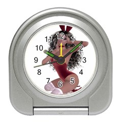 Miss Bunny In Red Lingerie Desk Alarm Clock by goldenjackal