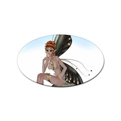 Fairy Sitting On A Mushroom Sticker 10 Pack (oval) by goldenjackal