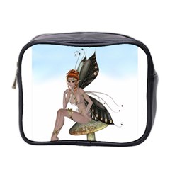 Fairy Sitting On A Mushroom Mini Travel Toiletry Bag (two Sides) by goldenjackal
