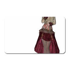 Steampunk Style Girl Wearing Red Dress Magnet (rectangular) by goldenjackal