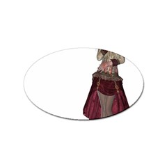 Steampunk Style Girl Wearing Red Dress Sticker 100 Pack (oval) by goldenjackal