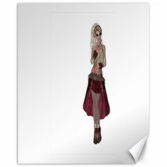 Steampunk Style Girl Wearing Red Dress Canvas 16  X 20  (unframed) by goldenjackal