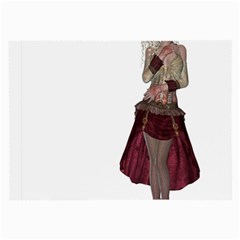 Steampunk Style Girl Wearing Red Dress Glasses Cloth (large) by goldenjackal