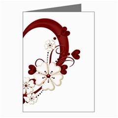 Red Love Heart With Flowers Romantic Valentine Birthday Greeting Card