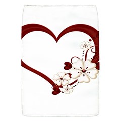 Red Love Heart With Flowers Romantic Valentine Birthday Removable Flap Cover (small)