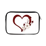 Red Love Heart With Flowers Romantic Valentine Birthday Apple iPad Mini Zippered Sleeve Front