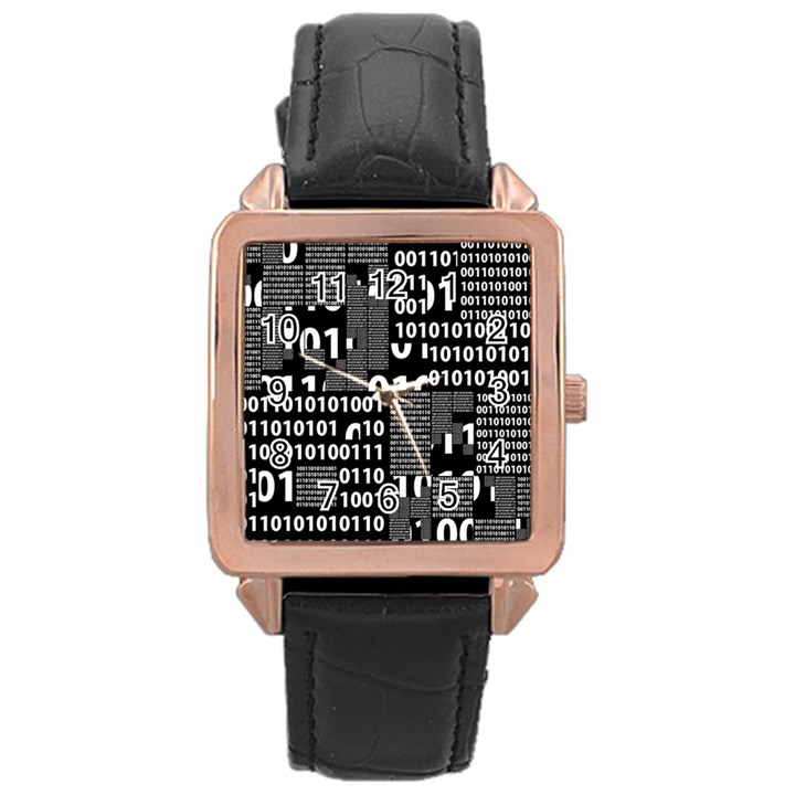 Beauty of Binary Rose Gold Leather Watch 