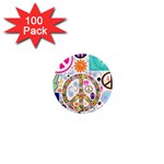 Peace Collage 1  Mini Button Magnet (100 pack) Front