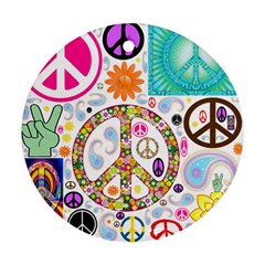 Peace Collage Round Ornament (two Sides)