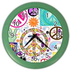 Peace Collage Wall Clock (color) by StuffOrSomething