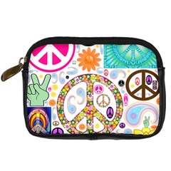 Peace Collage Digital Camera Leather Case by StuffOrSomething