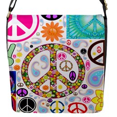 Peace Collage Flap Closure Messenger Bag (small) by StuffOrSomething