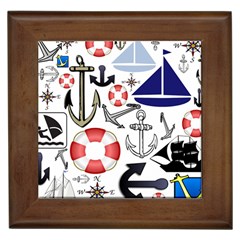 Nautical Collage Framed Ceramic Tile by StuffOrSomething