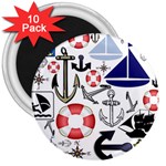 Nautical Collage 3  Button Magnet (10 pack)