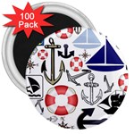 Nautical Collage 3  Button Magnet (100 pack)