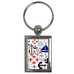 Nautical Collage Key Chain (Rectangle)