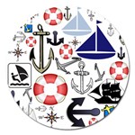 Nautical Collage Magnet 5  (Round)