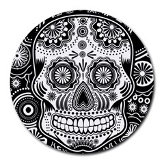 Sugar Skull 8  Mouse Pad (round) by Ancello