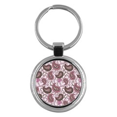 Paisley In Pink Key Chain (round) by StuffOrSomething