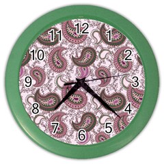 Paisley In Pink Wall Clock (color)