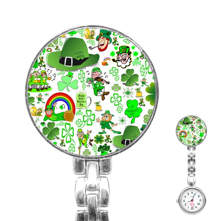 St Patrick s Day Collage Stainless Steel Nurses Watch