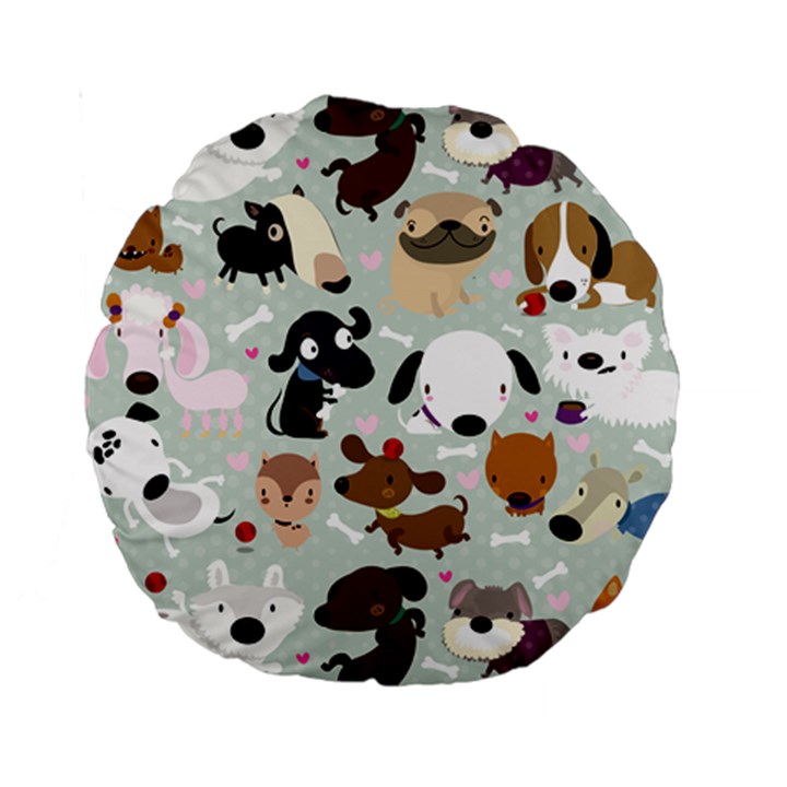 Dog Pattern 15  Premium Round Cushion 