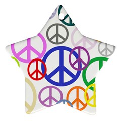 Peace Sign Collage Png Star Ornament by StuffOrSomething