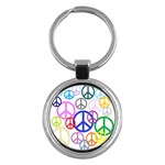 Peace Sign Collage Png Key Chain (Round) Front