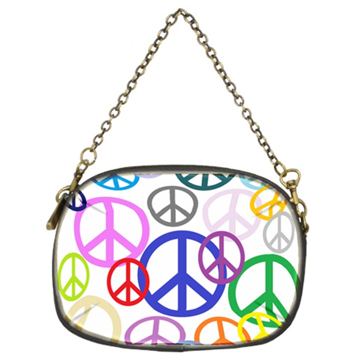 Peace Sign Collage Png Chain Purse (Two Sided) 