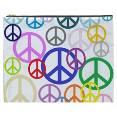 Peace Sign Collage Png Cosmetic Bag (xxxl) by StuffOrSomething