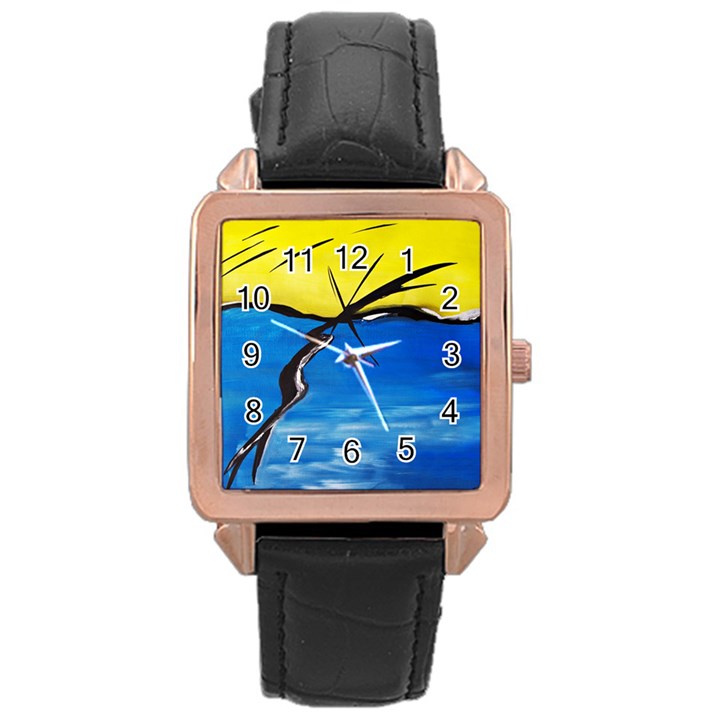 Spring Rose Gold Leather Watch 