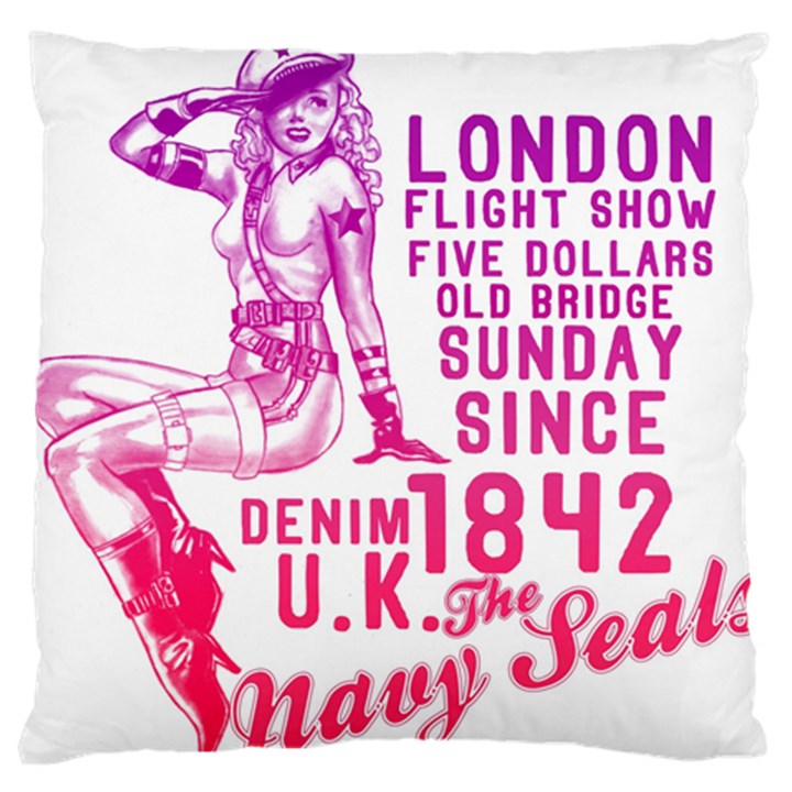 London Flight Large Cushion Case (Single Sided) 