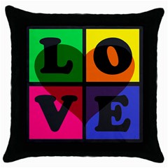 Black Black Throw Pillow Case