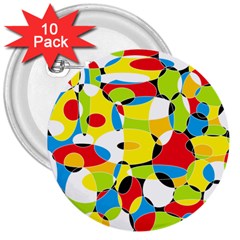 Interlocking Circles 3  Button (10 Pack) by StuffOrSomething