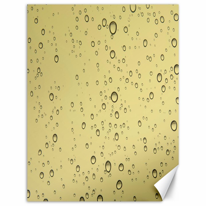 Yellow Water Droplets Canvas 12  x 16  (Unframed)