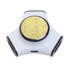 Yellow Water Droplets 3 Port Usb Hub by Colorfulart23